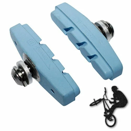 Patins de freinage de vélo bleus