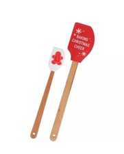 Christmas Themed Silicone Spatulas 2 Piece Set Christmas Cheer Gingerbread Man