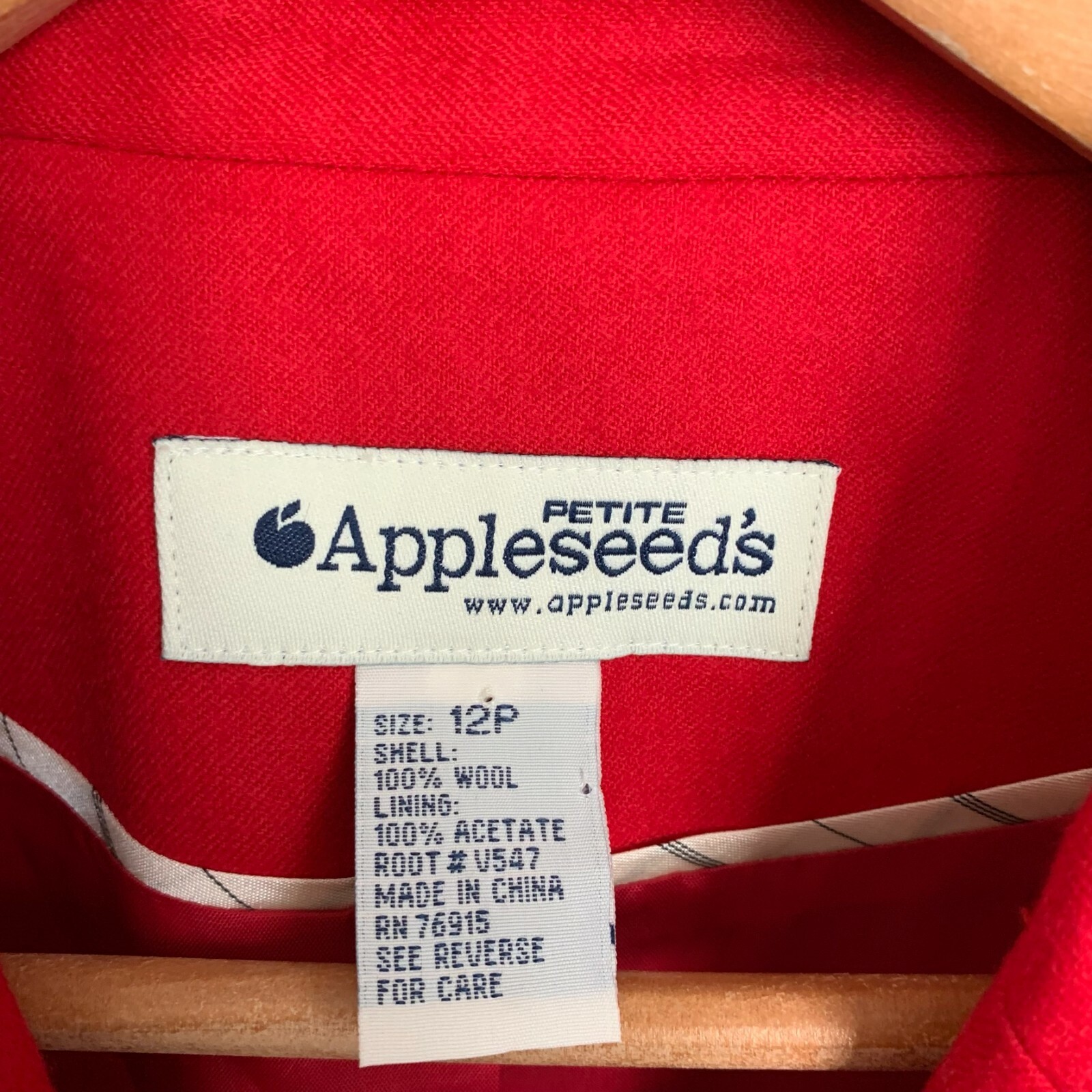 Appleseed's Jacket Red Wool Collared Buttons Flap… - image 9