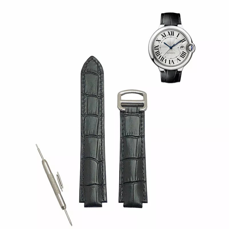 Replacement Genuine Leather Watch Band Strap For CARTIER Ballon