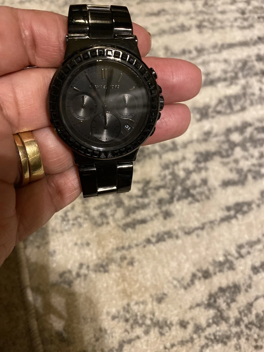 Michael Kors Black Watch With Black Stones