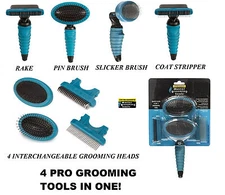 Master Grooming Tools Pet Multi-Tool-SLICKER,PIN BRUSH,MATBREAKER/STRIPPER,RAKE