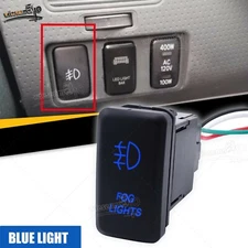 "FOG LIGHT" Push Button Switch Blue LED Indicator Light Fit Toyota Tacoma Tundra