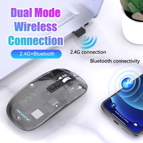 1 PCs transparente drahtlose Maus--Bluetooth--kompatible wiederaufladbare Maus - Bild 8 von 9