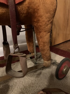 Antique 1950s Steiff Ride-on Horse with Wheels Toy W Handle Bar | eBay