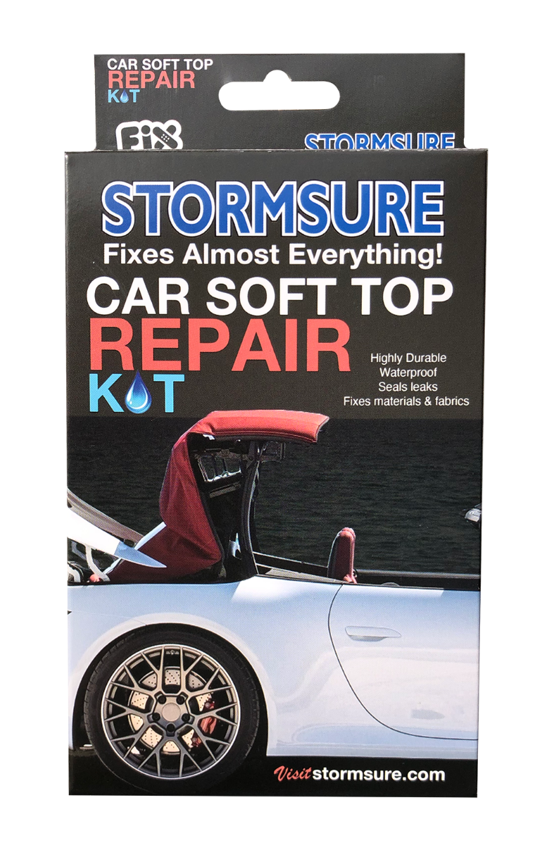 Black Soft Top Car Roof Convertible Repair Kit Includes Glue & Patches