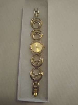 Elegant Womens Wrist Watch by George Analog Gold Tone 7.5'' L 1.25'' Wide