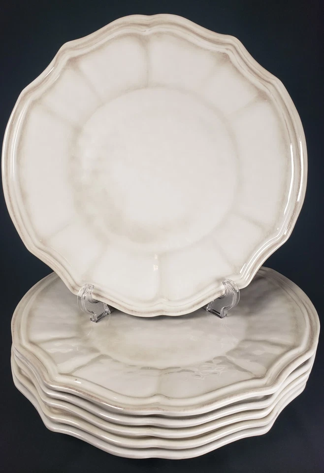 Juego William Sonoma Melamina French Country: 6 Platos de Cena 6 Cuencos Borde Vieira Foto 3 de 4