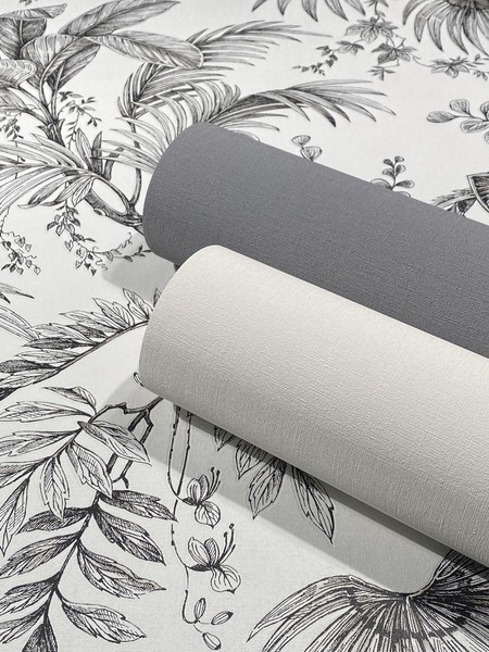 Vliestapete Leinen Textil Optik Einfarbig Struktur Dunkelgrau 82350 (3,03€/1Qm)-image