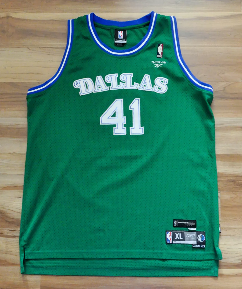 Dallas Mavericks Dirk Nowitzki Hardwood Classic Green Jersey S / Green