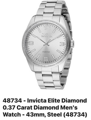 Invicta Elite Diamond 0.37 Carat Diamond Men's Watch - 43mm, Steel (48734)