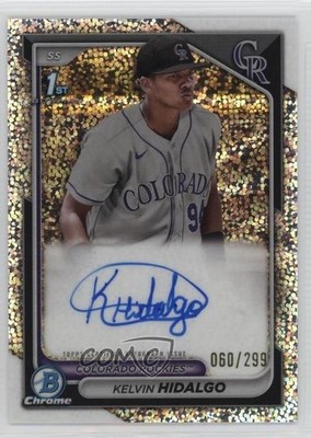 2024 Bowman Chrome Prospect Speckle Refractor 60/299 Kelvin Hidalgo Auto 1j9f
