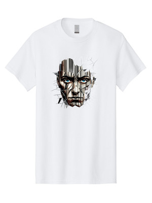 Shattered-Face-1 Mens Graphic Tee, 100% Cotton, Casual Summer Wear