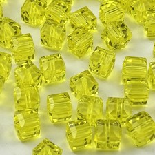 100pcs 6mm Crystal Glass Cube Beads Square Glass Beads Crystal Spacer Beads f...