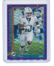 Tyreek Hill 2025 Topps Chrome NFL #185 Purple Wave /75