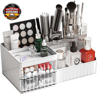 Aufbewahrungsbox Kosmetik Organizer FüR Schreibtisch, 2 Schubladen, Transparent
