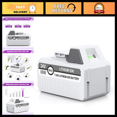 High-Capacity 7500mAh Replacement Battery for Sun Joe Snow Joe 24V iON+ Series