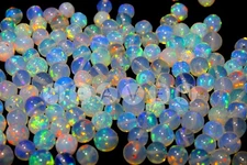 Natural Ethiopian Opal Round Beads – Smooth Gemstone 4-5mm drilled Opal beads
