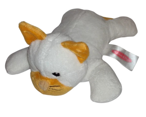 Melissa  Doug Plush Cat White Orange Golf 9” Soft Stuffed Animal Toy Sewn Eyes