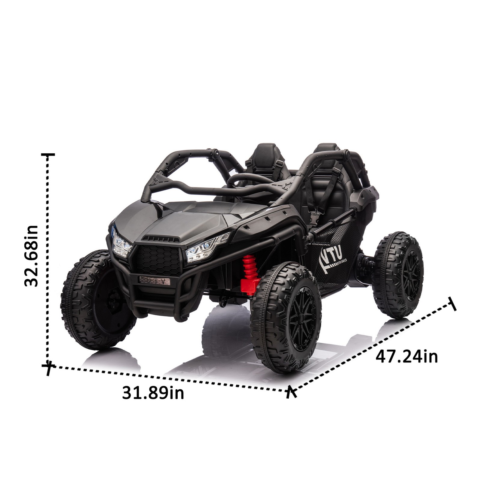 24V 400W Kids Ride On UTV Car 20" Seat 2-Seater Parents Control LED Lights Music