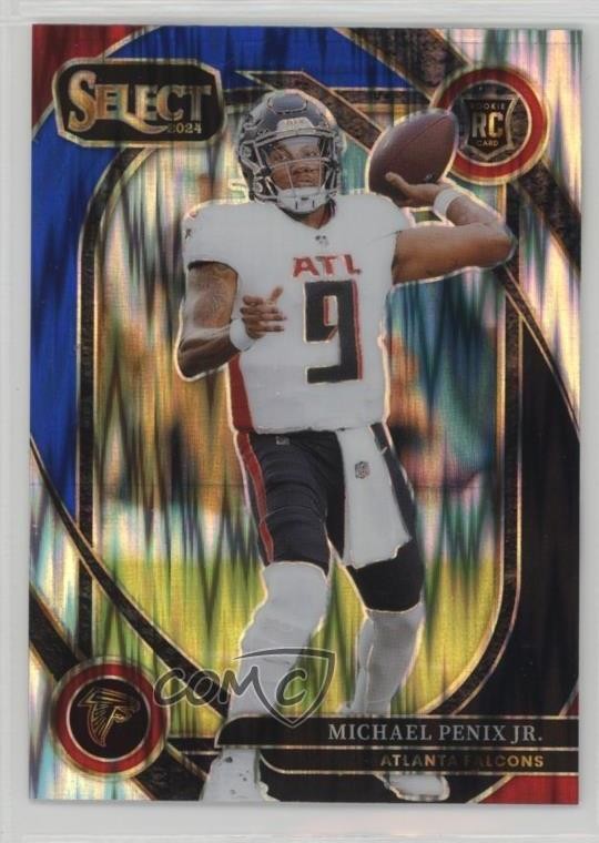 2024 Select Club Level Black & Blue Shock Prizm Michael Penix Jr Rookie RC 6yz