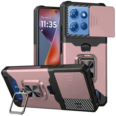 For Moto G 2025/2026/G Play 2026 Case Multi-Use Card Slot Stand + Tempered Glass