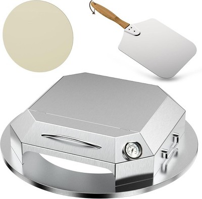 Onlyfire Stainless Steel Pizza Oven Kit for 22 Inch Charcoal Kettle Grilll-Outdo
