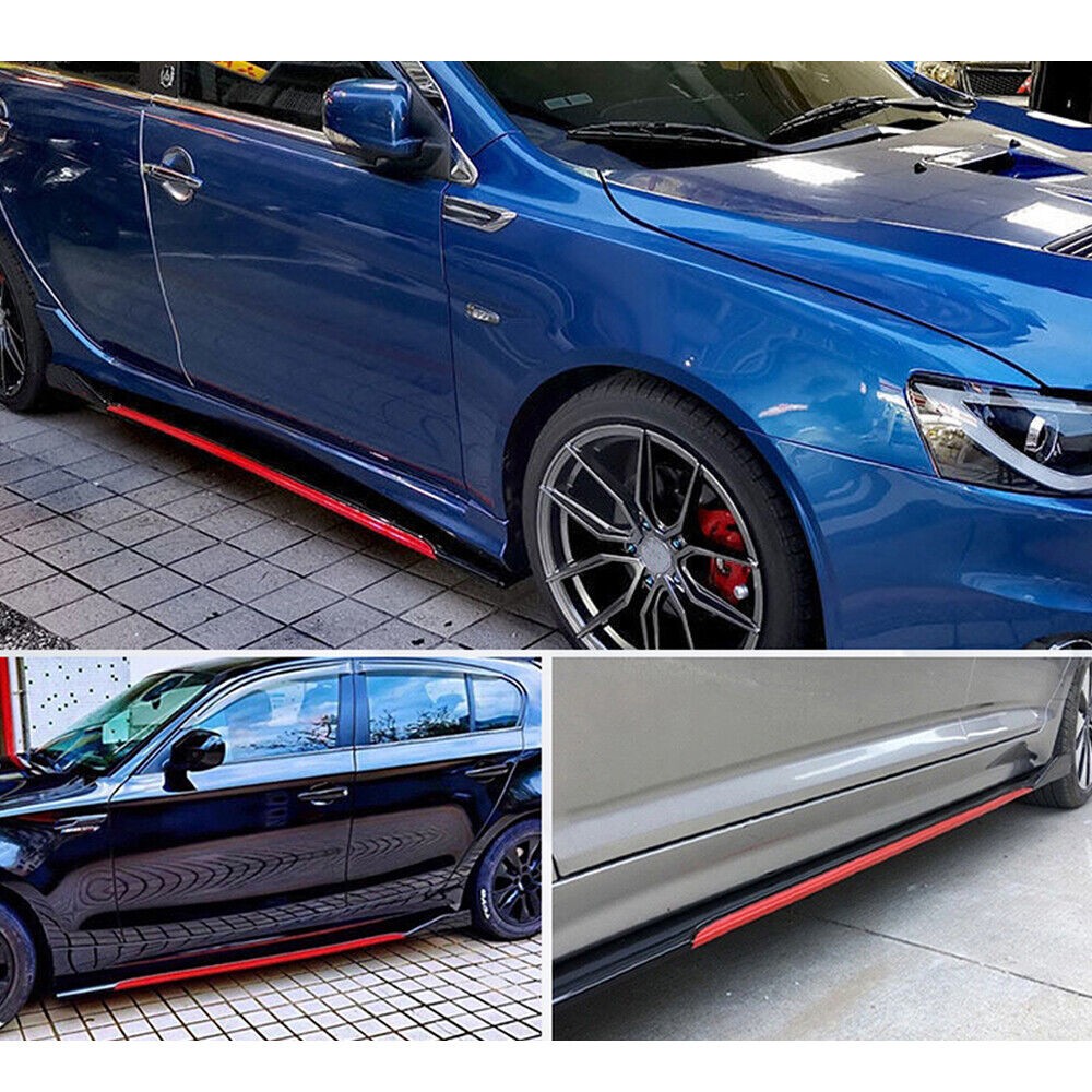 For Maserati GranTurismo Glossy Look 86.6" Side Skirt Extension Spoiler Splitter