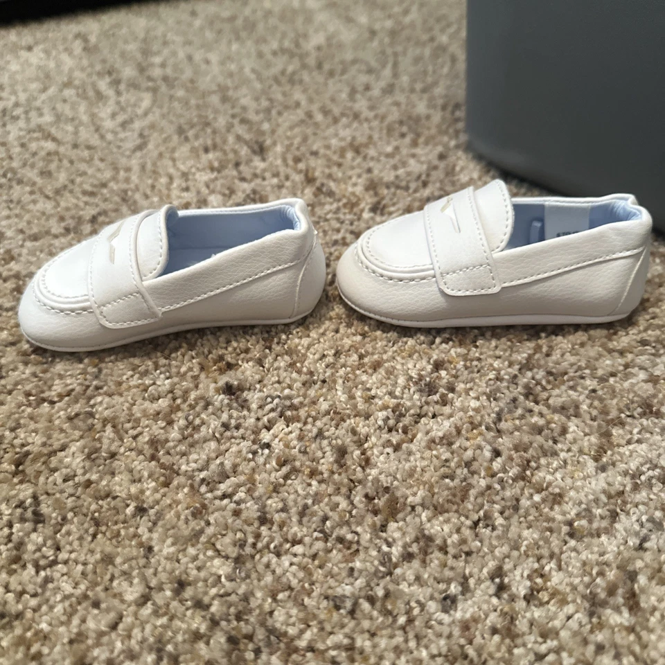 Mocasín bebé Janie And Jack talla 6-12 meses cuero blanco. Nuevo sin etiquetas Foto 4 de 4