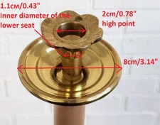 Solid Brass Candlestick Holder Parts Kit