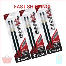 Pilot, Precise V5 RT Liquid Ink Refills, Extra Fine Point 0.5 mm, Black, Pack of