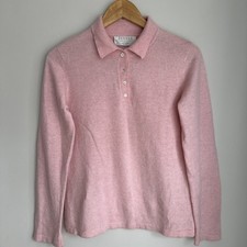 DENNER LONDON 100% pure Cashmere 1/4 button collar Jumper sweater Size M 10 