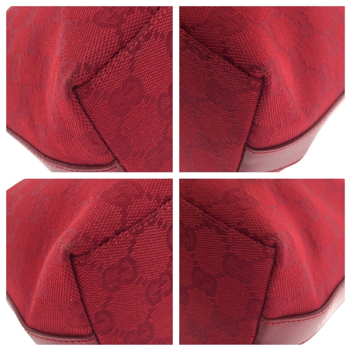 GUCCI Hobo Red Silver Hardware GG Canvas Leather 000 0602 Shoulder Bag Women s thumbnail 3