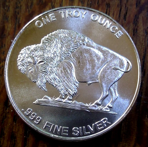 Mason Mint 1 oz Silver Buffalo Indian Round 999 Silver free insured ship