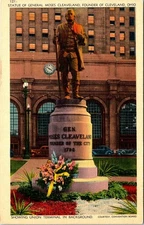 General Moses Cleaveland, Founder of CLEVELAND, Ohio Linen Postcard