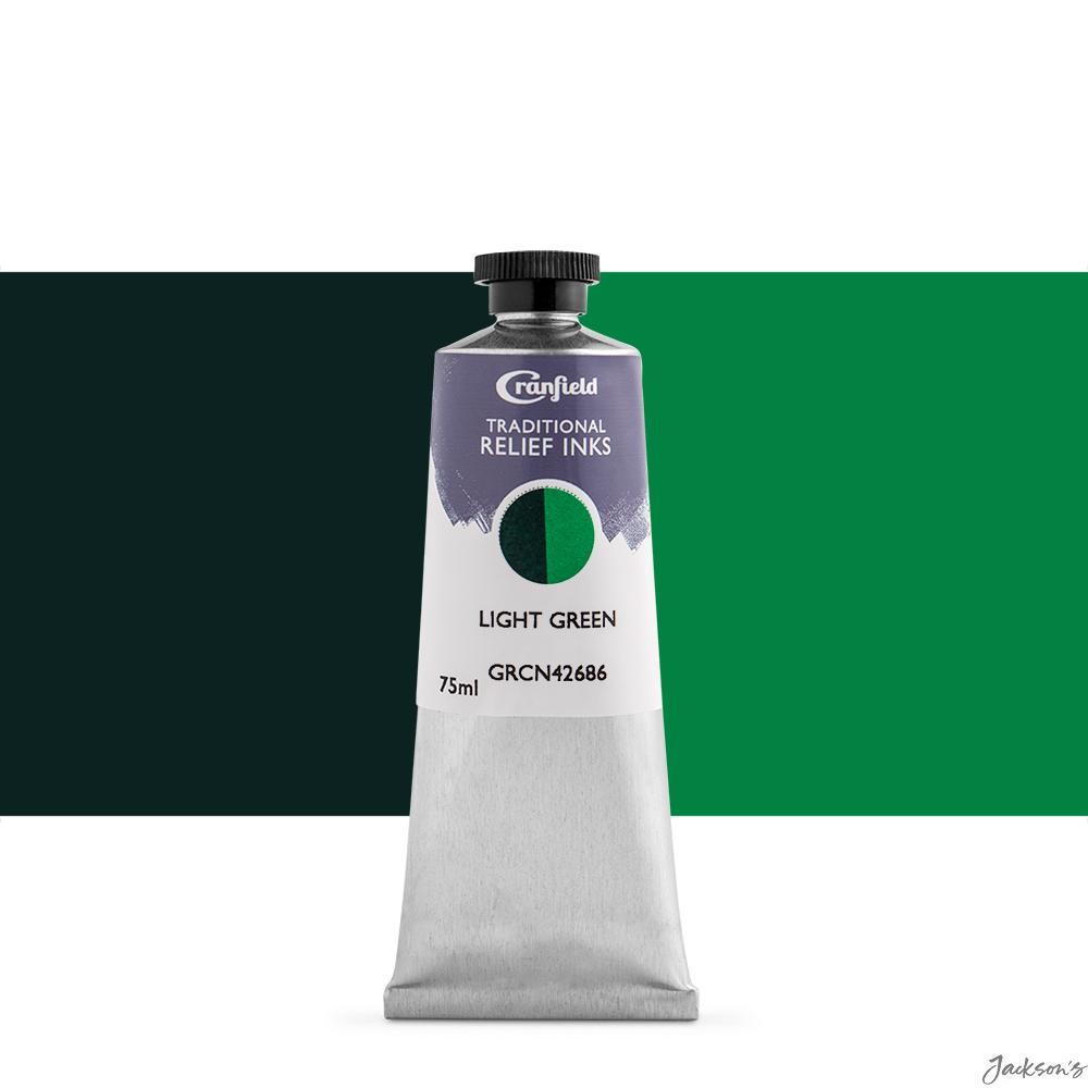 Cranfield Traditional Relief Ink Linseed Oil 75ml Light Green Printing