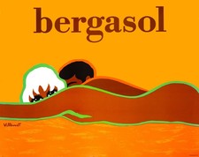 BERGASOL BY VILLEMOT POSTER SPIAGGIA ITALIANO ORIGINALE AUTENTICO 1976