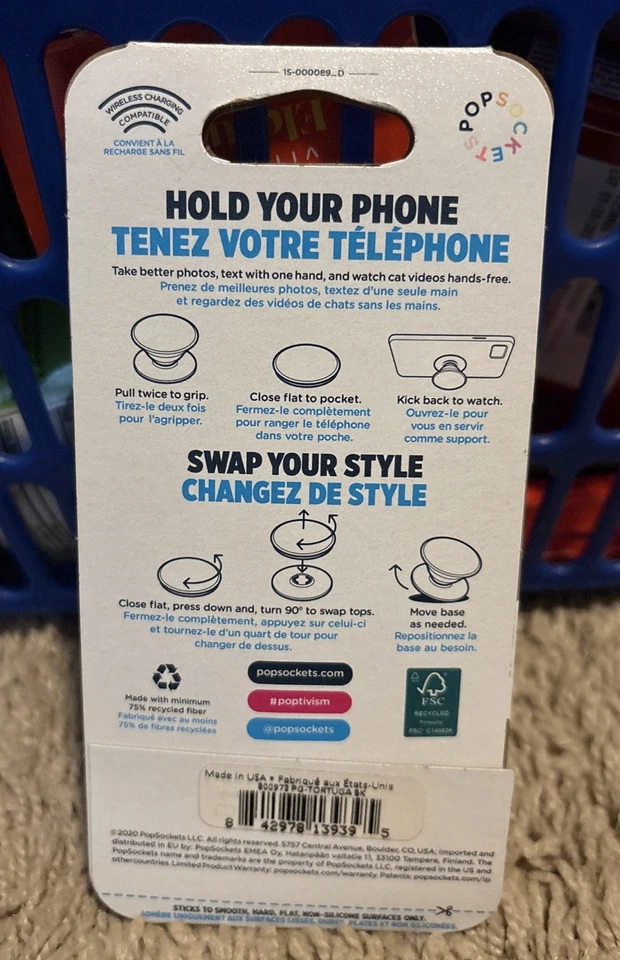 PopSockets Intercambiable Top PopGrip Tortuga Tortuga Teléfono Celular Accesorio Nuevo con Etiquetas Foto 2 de 2