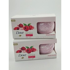 Dove Milk Swirls Bath Bomb Vanilla Raspberry Creamsicle 2-Pack x2 4 Total NEW