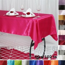 10 pcs 60x102" RECTANGLE Satin TABLECLOTHS Wedding Ceremony Party Banquet Linens