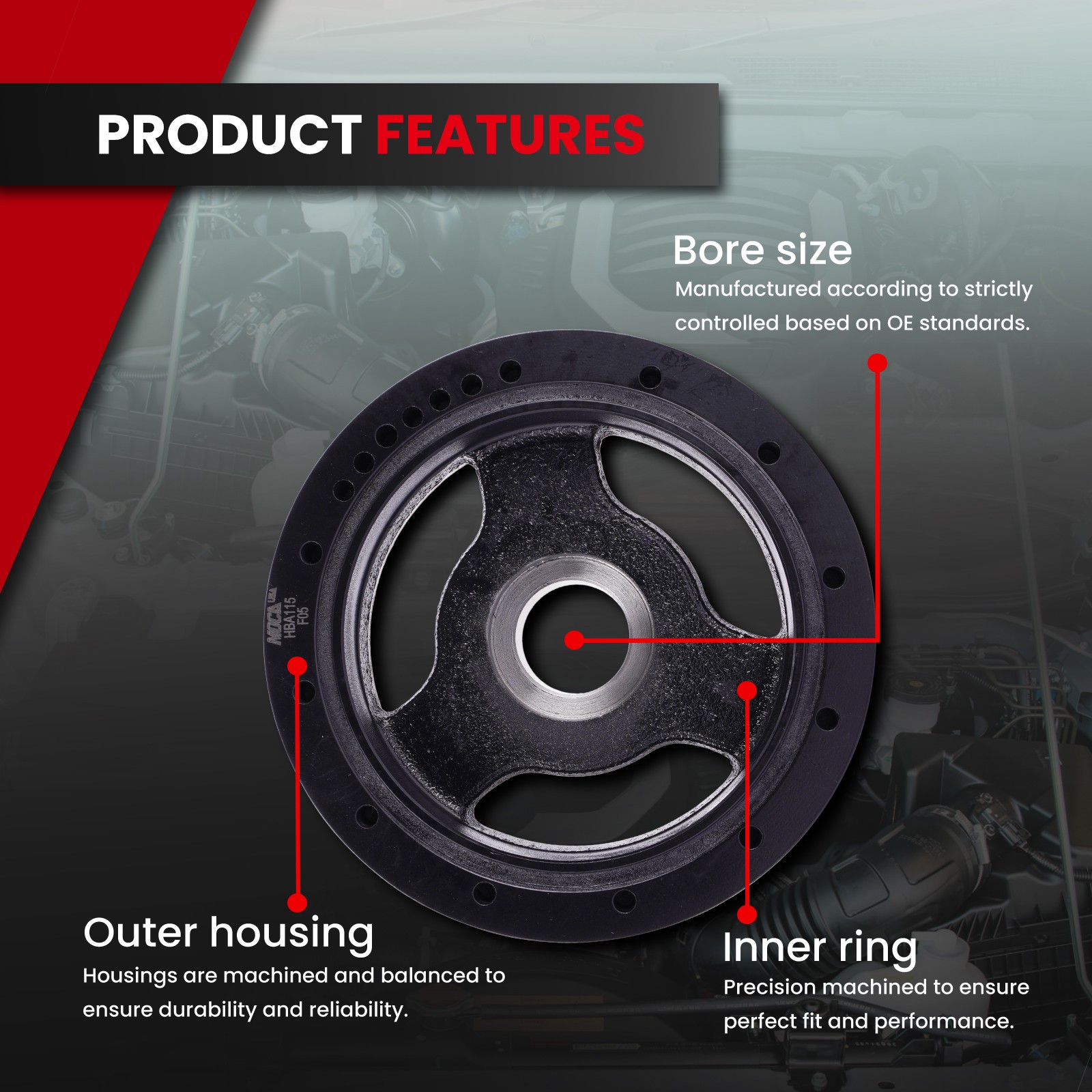 Engine Harmonic Balancer & Serpentine Belt for 1998-2004 Chevrolet Corvette 5.7L thumbnail 3