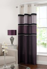 1 pc Faux Silk Splicing Curtains Room Darkening Drapes Grommet Panels, 52x63inch