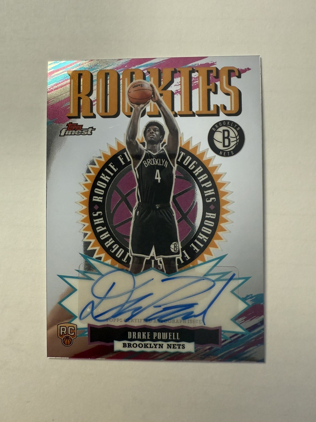 2025-26 Topps Finest - Rookie Autographs Drake Powell #RFA-DP (AU, RC)