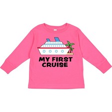 Inktastic My First Cruise With Cruise Ship And Palm Toddler Long Sleeve T-Shirt