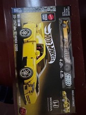 Mattel Brick Shop Hot Wheels JDM 2007 Honda S2000 Yellow Building Set 257 Pieces