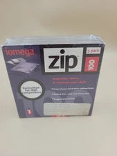 iomega 100MB Zip Diskette 3 Pack IBM Formatted Blank Factory Sealed
