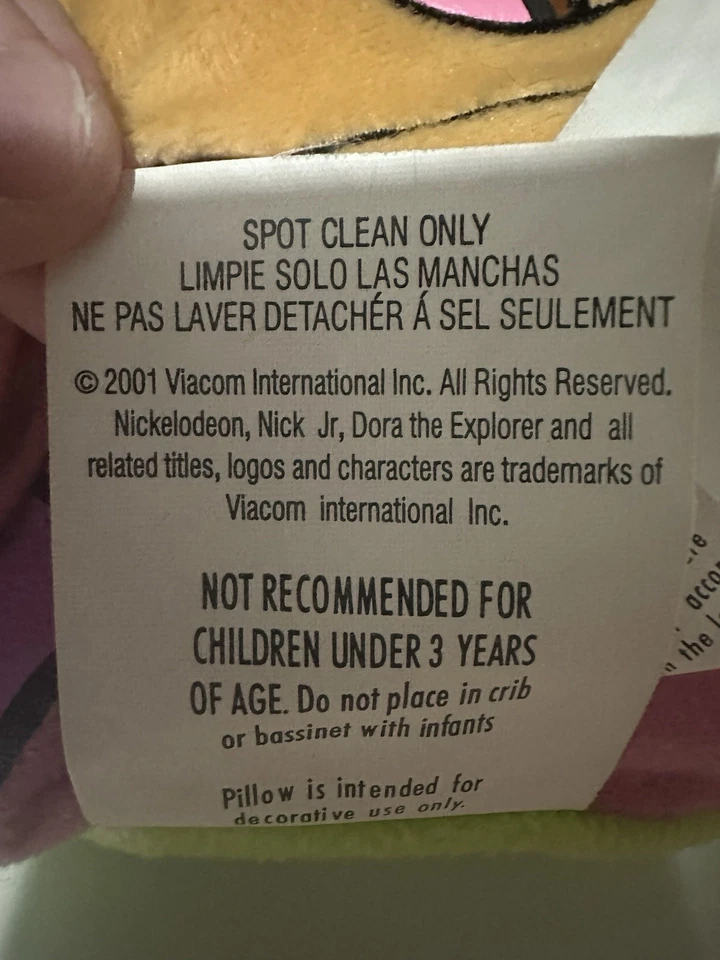 Almohada 3D vintage Dora Explorer Nick JR Y2K 2001 manos Foto 3 de 4