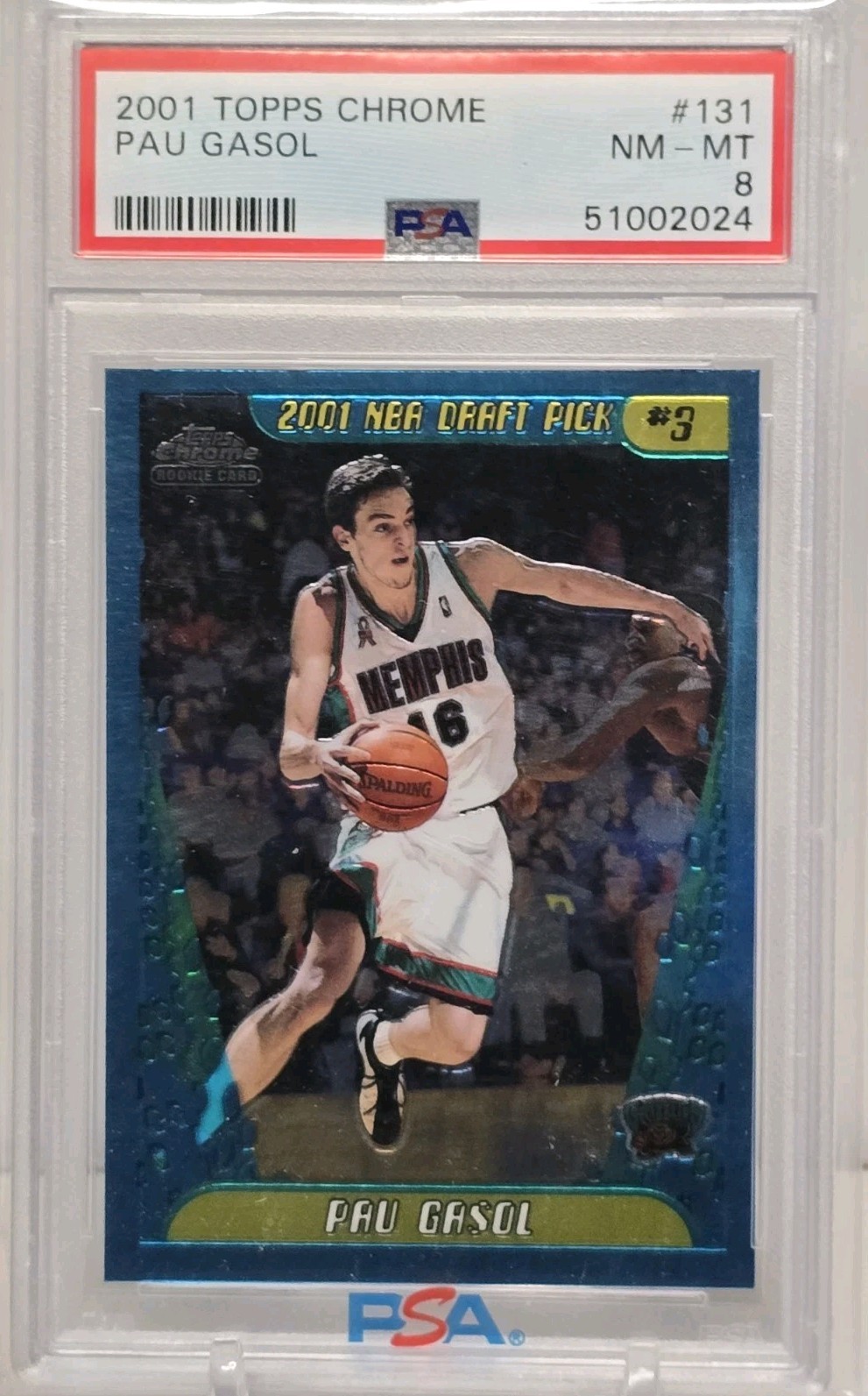 2001-02 Topps Chrome - Pau Gasol #131 (RC) PSA 8