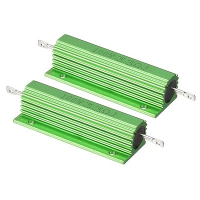 100 W 3,3 Ohm Aluminiumgehäusewiderstand,2-Pack Aluminiumgehäusewiderstand,grün