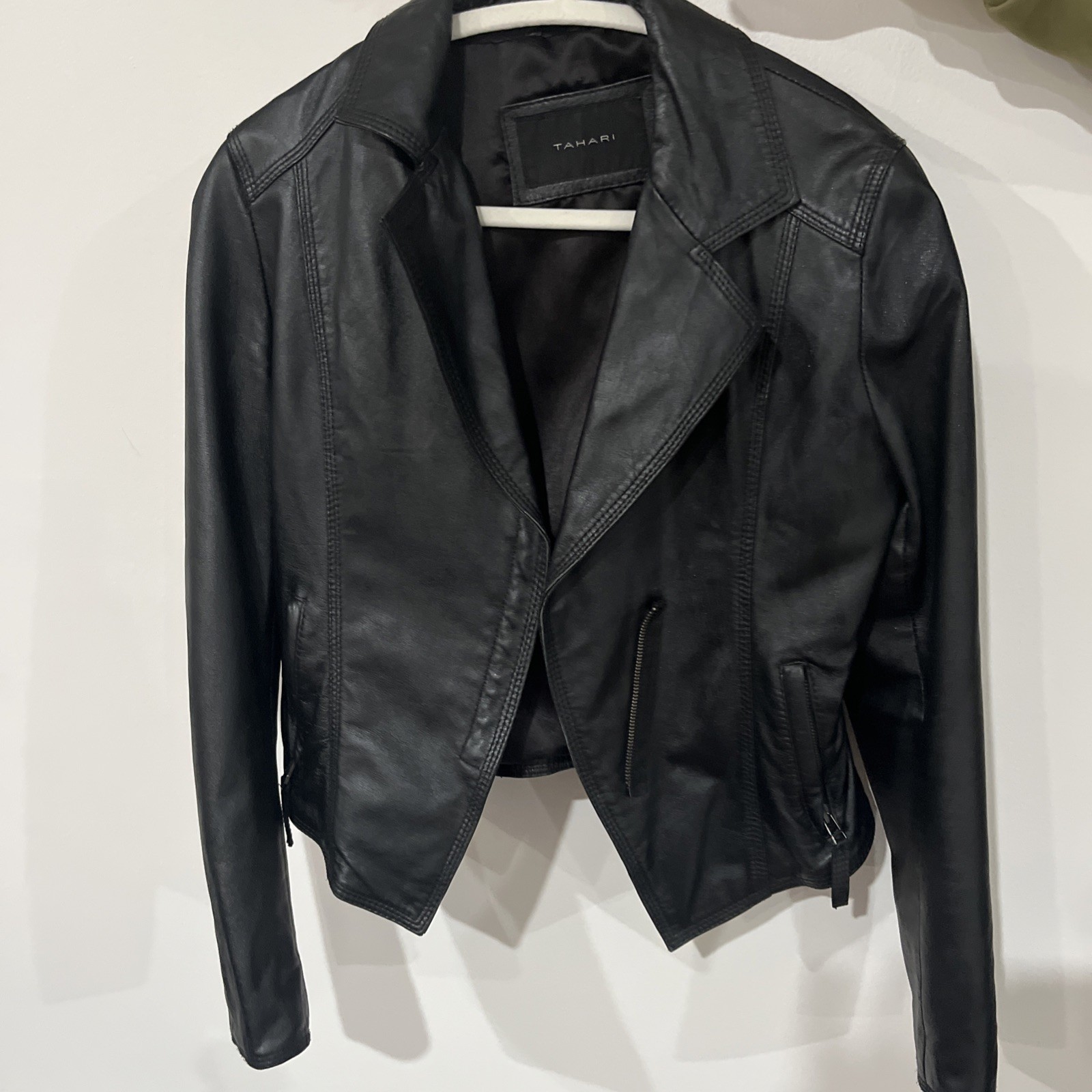 Women’s Tahari Leather Moto Jacket